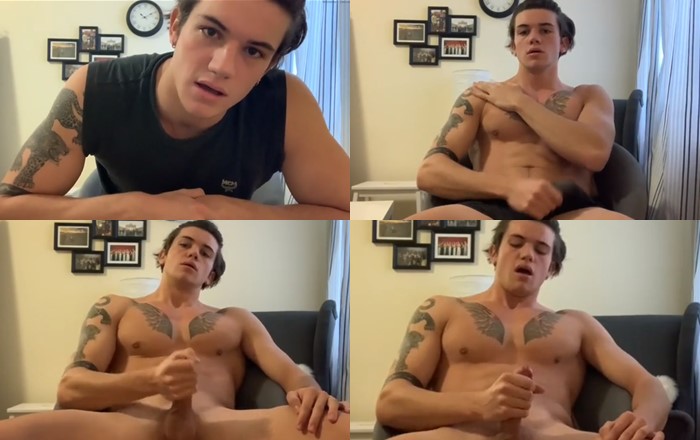 JustTheGays thumbnail for Cute tattooed boy jerks off - amateur gay porn from OnlyFans, MyVidster, GayForFans and more! - Jerk Off