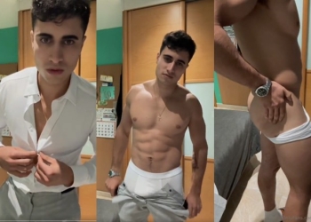 JustTheGays thumbnail for Edgiriland strips and shows off his ass - amateur gay porn from OnlyFans, MyVidster, GayForFans and more! - Solo