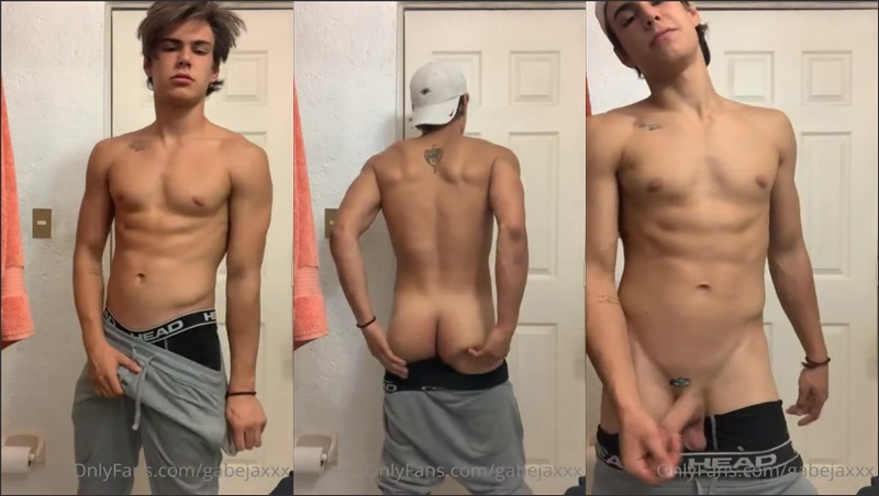 OnlyGays thumbnail for Gabejaxxx shows off his cock in the bathroom - amateur gay porn from OnlyFans, MyVidster, GayForFans and more! - 