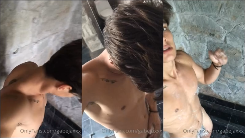 JustTheGays thumbnail for Gabejaxxx takes a shower - amateur gay porn from OnlyFans JustForFans GayForFans - 