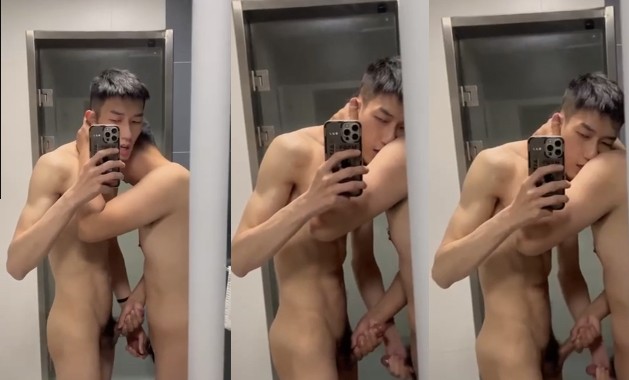 JustTheGays thumbnail for Jerking eachother off in the bathroom - amateur gay porn from OnlyFans, MyVidster, GayForFans and more! - Asian, Jerk Off