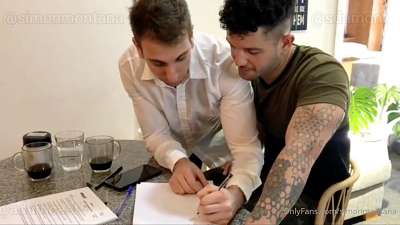 JustTheGays thumbnail for The English Lesson – Simon Montana, Thiago Dumont and Adam Cast fuck - amateur gay porn from OnlyFans, MyVidster, GayForFans and more! - Anal, Group