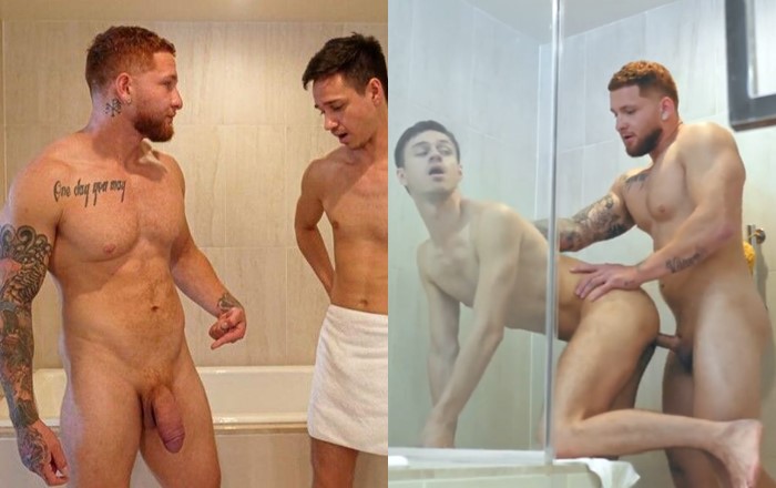 JustTheGays thumbnail for Fucking in the shower - amateur gay porn from OnlyFans, MyVidster, GayForFans and more! - Anal, Shower