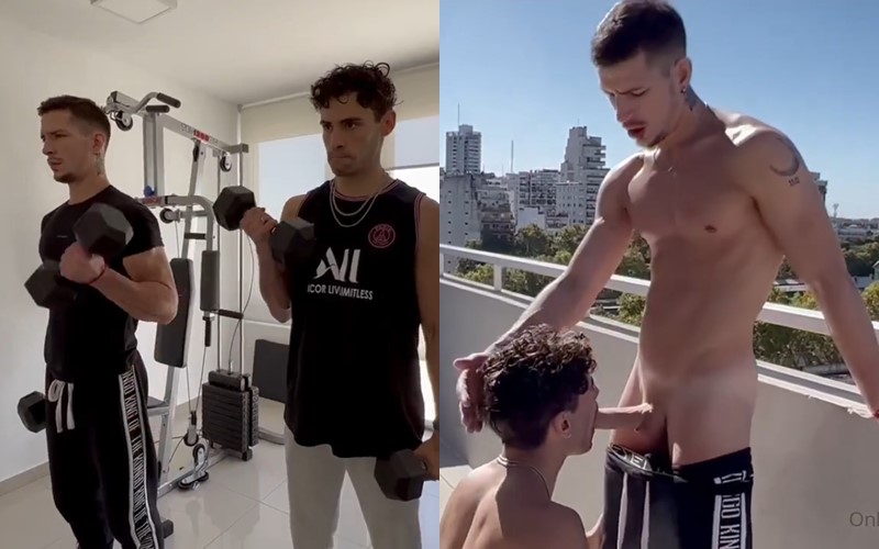 JustTheGays thumbnail for Salvadormtin – fucking after a workout - amateur gay porn from OnlyFans, MyVidster, GayForFans and more! - Anal, Group, Latin