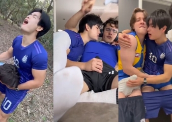 JustTheGays thumbnail for Three tiktokers fool around in spicy challenges - amateur gay porn from OnlyFans, MyVidster, GayForFans and more! - Group, Young & Twink