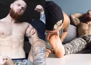 JustTheGays thumbnail for Casey Cooper – Dustin Hazel worship and footjob - amateur gay porn from OnlyFans JustForFans GayForFans - 