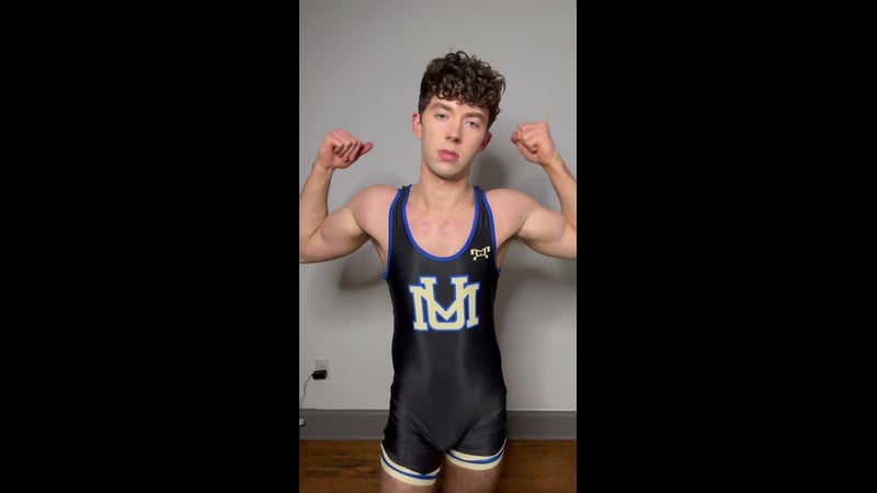 OnlyGays thumbnail for Showing off my wrestling singlet and jockstrap – Christopher Walsh (chriswthestar) - amateur gay porn from OnlyFans, MyVidster, GayForFans and more! -