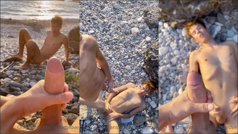 JustTheGays thumbnail for svandylove – jerking on the beach - amateur gay porn from OnlyFans JustForFans GayForFans - 