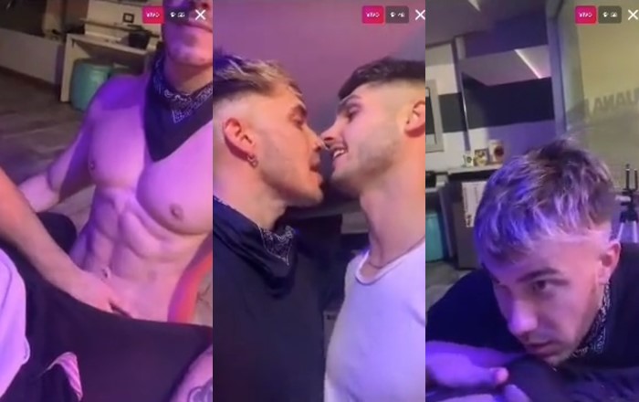 JustTheGays thumbnail for Horny drunk couple goes live on IG after a night out - amateur gay porn from OnlyFans, MyVidster, GayForFans and more! - video
