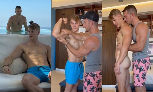 JustTheGays thumbnail for Jakub Stefano feels up Peachyyboy - amateur gay porn from OnlyFans, MyVidster, GayForFans and more! - video
