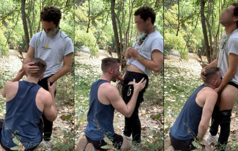 JustTheGays thumbnail for zxcrxf – blowjob with a stranger in the woods - amateur gay porn from OnlyFans, MyVidster, GayForFans and more! - Oral, Outdoor