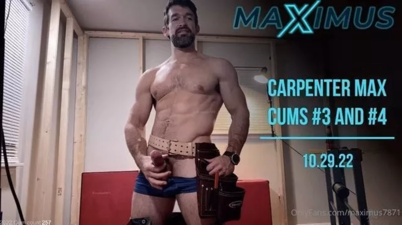 JustTheGays thumbnail for Carpenter Max – 3 - amateur gay porn from OnlyFans JustForFans GayForFans - Jerk Off, Solo