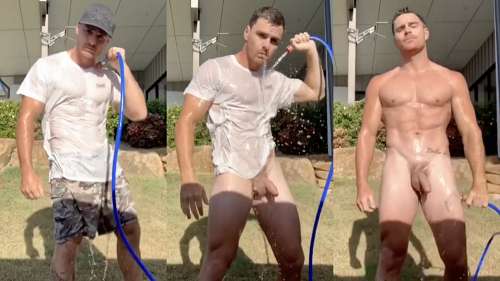 JustTheGays thumbnail for Jaymes Marcus – Outside Naked Shower - amateur gay porn from OnlyFans, MyVidster, GayForFans and more! - Outdoor, Shower, Solo