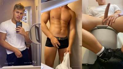 JustTheGays thumbnail for PeachyyBoy jerks off on the toilet - amateur gay porn from OnlyFans, MyVidster, GayForFans and more! - Jerk Off, Solo