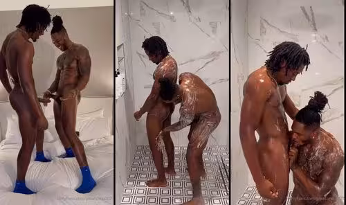 JustTheGays thumbnail for The DUO is Dynamic – Jaxxx and Just5don suck and jerk in the shower - amateur gay porn from OnlyFans JustForFans GayForFans - 