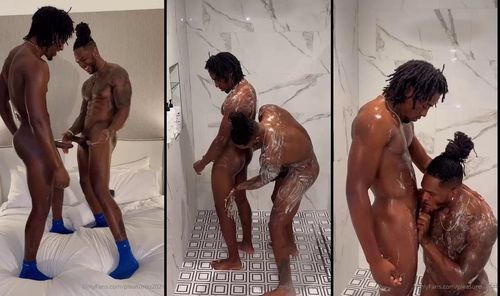 JustTheGays thumbnail for The DUO is Dynamic – Jaxxx and Just5don suck and jerk in the shower - amateur gay porn from OnlyFans, MyVidster, GayForFans and more! - 