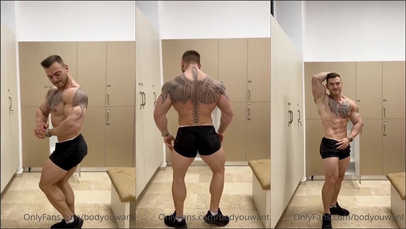 OnlyGays thumbnail for Bodyouwant flexes in the locker room - amateur gay porn from OnlyFans, MyVidster, GayForFans and more! - Solo