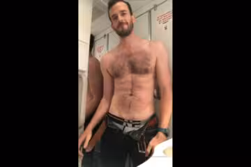 JustTheGays thumbnail for Jerking off in the airplane bathroom Franky Fox TheFrankyFox - amateur gay porn from OnlyFans JustForFans GayForFans - 
