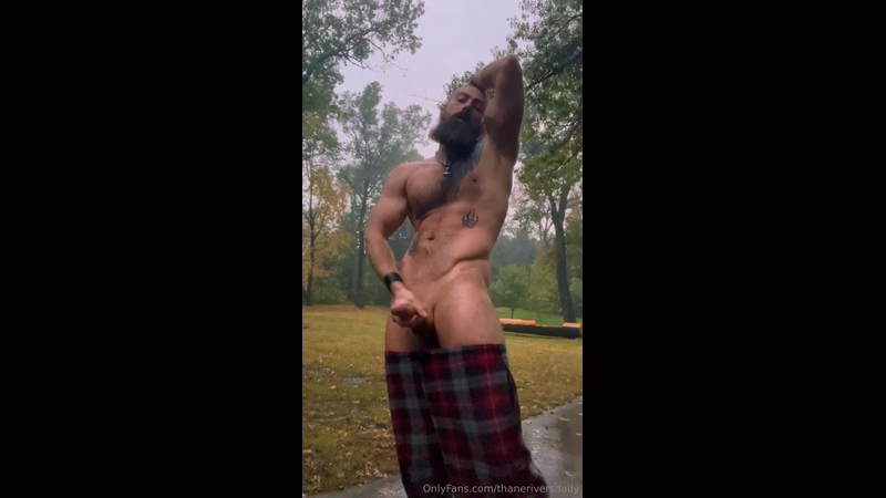 JustTheGays thumbnail for Jerking off in the rain and cumming hard – Thane Rivers (thaneriversdaily) - amateur gay porn from OnlyFans JustForFans GayForFans - 