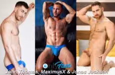 JustTheGays thumbnail for John Thomas, Maximus X and Jonas Jackson fuck - amateur gay porn from OnlyFans JustForFans GayForFans - 