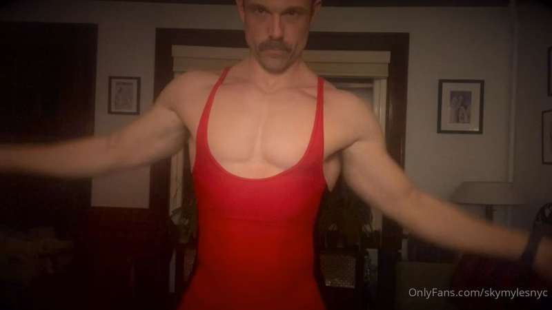 JustTheGays thumbnail for Showing off my wrestling singlet and jerking my pierced cock till I cum – Sky Myles (skymylesnyc) - amateur gay porn from OnlyFans JustForFans GayForFans - 
