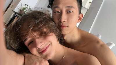 JustTheGays thumbnail for Cuddles and Cock – Tyler Wu and NaniDanielg - amateur gay porn from OnlyFans, MyVidster, GayForFans and more! - 
