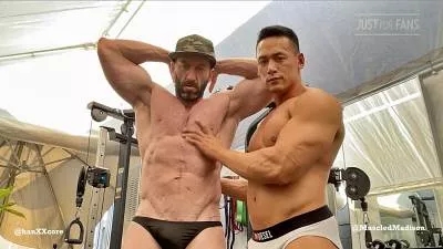 JustTheGays thumbnail for Han Cross and Muscled Madison – feeling eachother up at the gym - amateur gay porn from OnlyFans, MyVidster, GayForFans and more! - Muscle, video