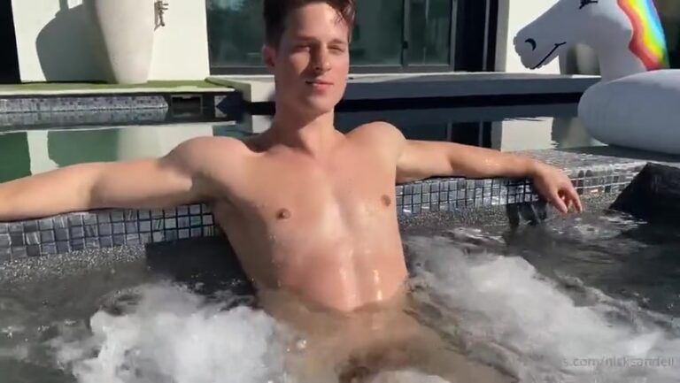 JustTheGays thumbnail for Hanging out naked in the spa Nick Sandell