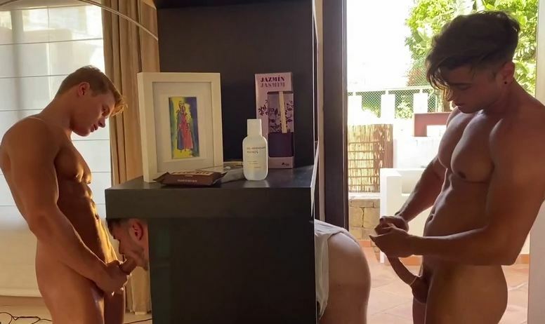 JustTheGays thumbnail for Leo Lemento and Carlos Effort fuck David Luca – Onlyfans - amateur gay porn from OnlyFans, MyVidster, GayForFans and more! - 