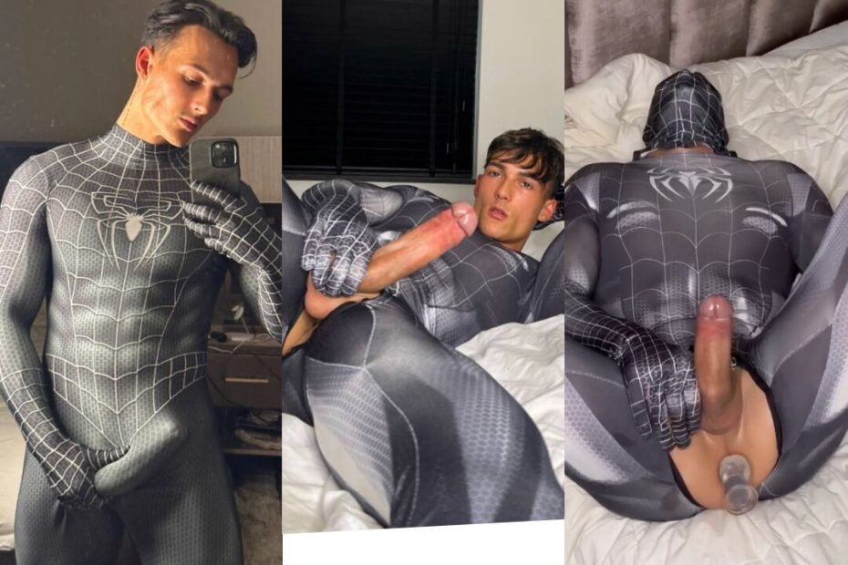 JustTheGays thumbnail for Levy Wilgen jerks off in a Spiderman costume with a dildo in his ass - amateur gay porn from OnlyFans, MyVidster, GayForFans and more! - Jerk Off, Solo, Toys