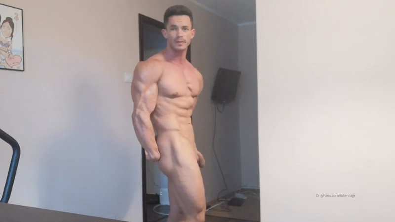 JustTheGays thumbnail for Showing off my muscles and jerking off – Luke Cage (luke_cage) - amateur gay porn from OnlyFans JustForFans GayForFans - 