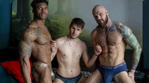 JustTheGays thumbnail for Valdemar Santana, Ostine Brown and Dmitry Osten fuck - amateur gay porn from OnlyFans, MyVidster, GayForFans and more! - Anal, Group