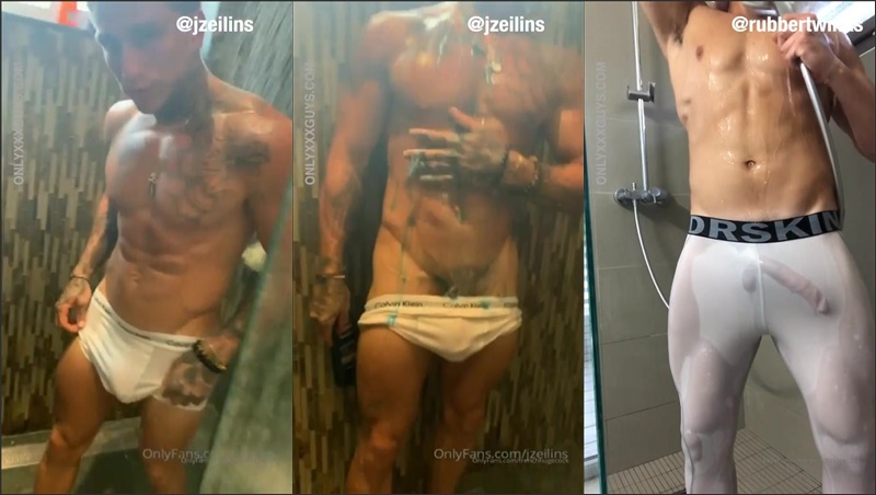 JustTheGays thumbnail for Hot shower compilation - amateur gay porn from OnlyFans, MyVidster, GayForFans and more! - Shower