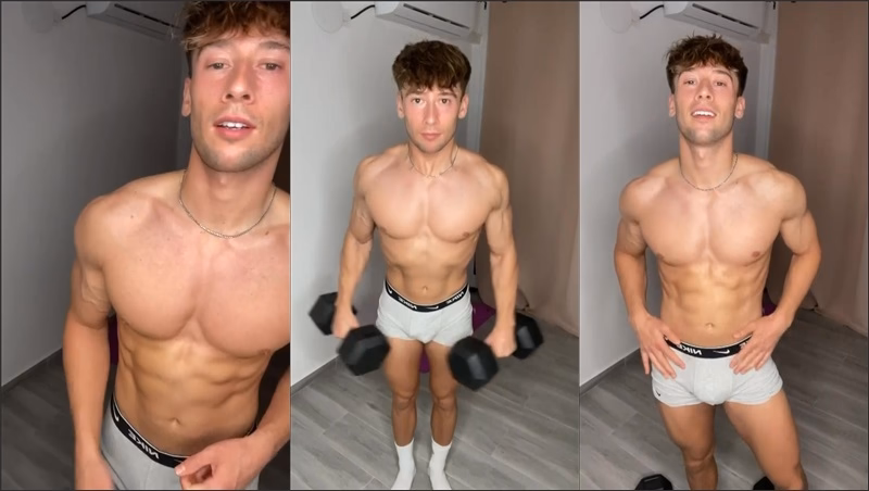 JustTheGays thumbnail for irish-x works out in his underwear - amateur gay porn from OnlyFans JustForFans GayForFans - Solo
