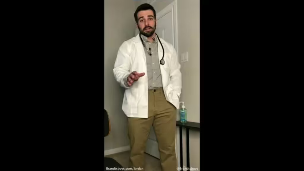 JustTheGays thumbnail for Jerking off and shooting a big load Doctor Role play JordanxBrandt - amateur gay porn from OnlyFans, MyVidster, GayForFans and more! -