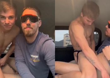 JustTheGays thumbnail for LeviWrangerXXX – fucking and a creampie in the back of the car - amateur gay porn from OnlyFans, MyVidster, GayForFans and more! - Anal