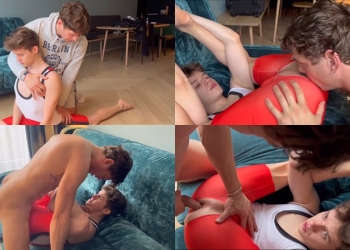 JustTheGays thumbnail for WillowTwink (philliprincess) gets fucked by Marin (marin66) in his wrestling singlet