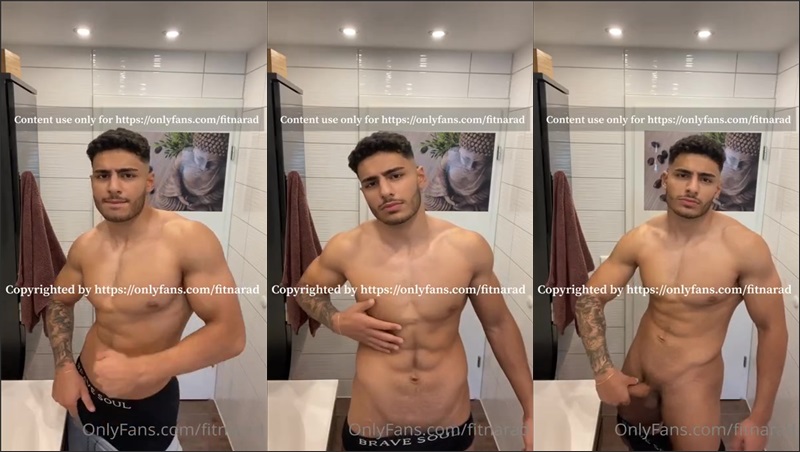 JustTheGays thumbnail for Fitnarad – shows off his hard cock - amateur gay porn from OnlyFans, MyVidster, GayForFans and more! - Solo