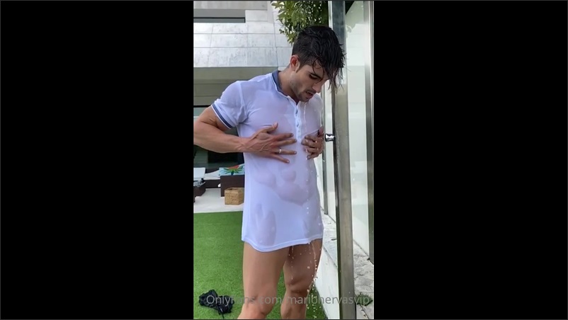JustTheGays thumbnail for vipmario gets wet in his shirt - amateur gay porn from OnlyFans, MyVidster, GayForFans and more! - Outdoor, Solo