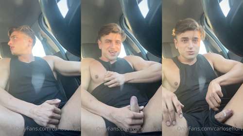 JustTheGays thumbnail for Carlos Effort jerks off in the car - amateur gay porn from OnlyFans, MyVidster, GayForFans and more! - Jerk Off, Latin, Solo