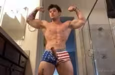 JustTheGays thumbnail for Derek Martin – Bathroom Flex and Jerk - amateur gay porn from OnlyFans JustForFans GayForFans - 
