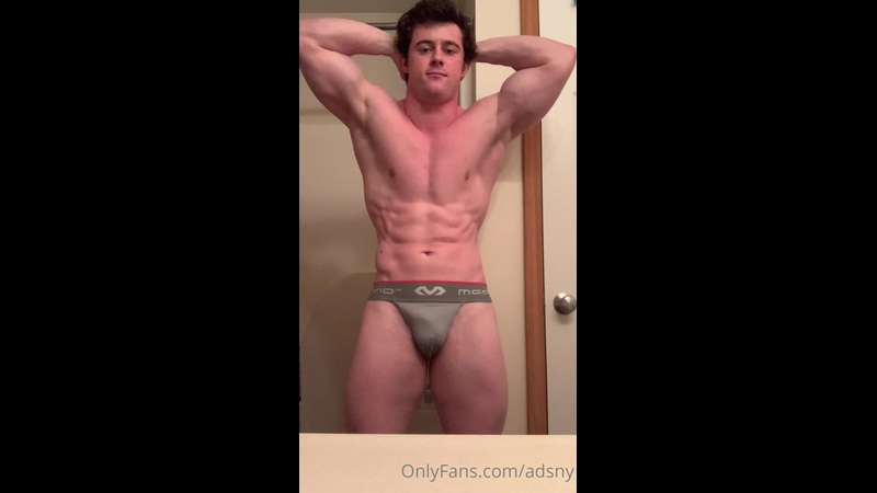 JustTheGays thumbnail for Showing off my muscular body while wearing a jockstrap – Adam Snyder - amateur gay porn from OnlyFans, MyVidster, GayForFans and more! - Solo