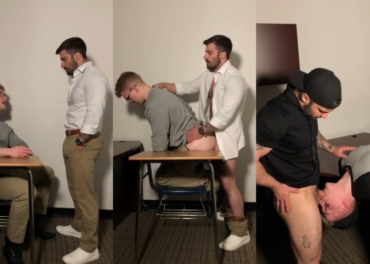 JustTheGays thumbnail for Teacher Jordan teaches Alec a lesson - amateur gay porn from OnlyFans, MyVidster, GayForFans and more! - Anal