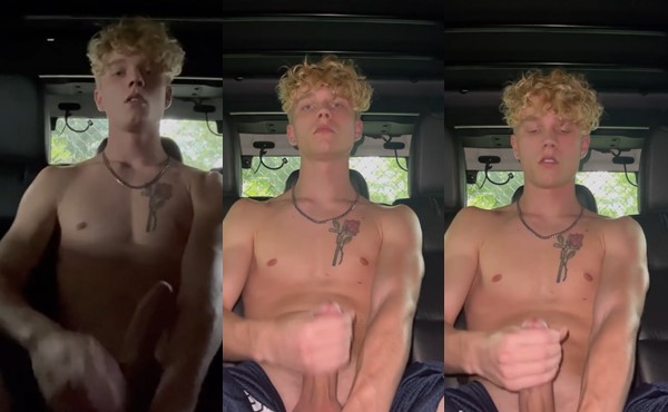 JustTheGays thumbnail for Tywanks – jerking in the back of the car - amateur gay porn from OnlyFans, MyVidster, GayForFans and more! - Jerk Off, Solo, Young & Twink