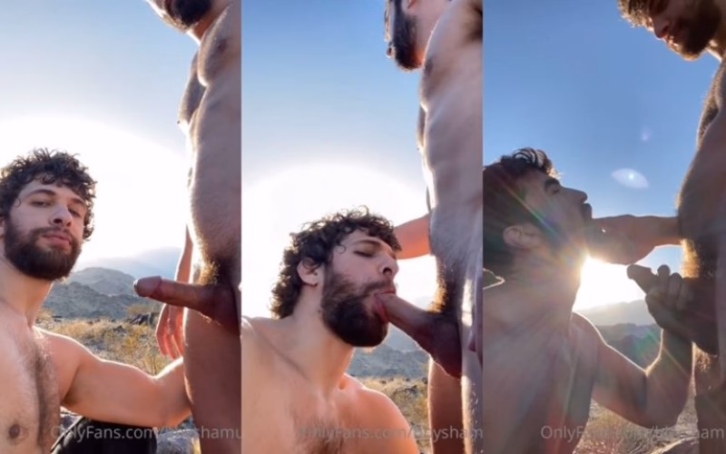 JustTheGays thumbnail for Bbyshamu – sucking on the trail - amateur gay porn from OnlyFans JustForFans GayForFans - 