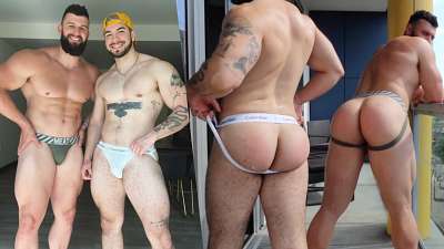 JustTheGays thumbnail for Frankfurdr and Nath Wlyd show off their asses on the balcony - amateur gay porn from OnlyFans, MyVidster, GayForFans and more! - Outdoor