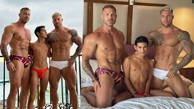 JustTheGays thumbnail for Philippe Soulier and Austin Wolf fuck Damien Grey - amateur gay porn from OnlyFans, MyVidster, GayForFans and more! - 