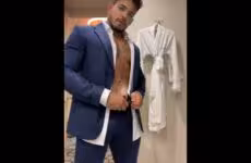 JustTheGays thumbnail for Taking off my suit and showing off my hard cock – Alejo Ospina - amateur gay porn from OnlyFans JustForFans GayForFans - 