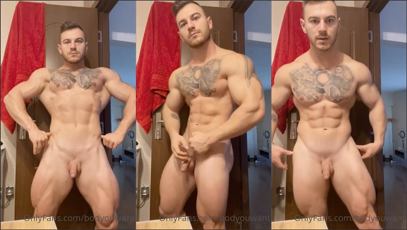 JustTheGays thumbnail for Bodyouwant flexes naked yet again - amateur gay porn from OnlyFans JustForFans GayForFans - 