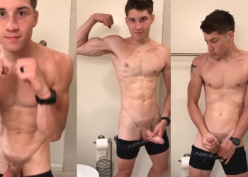 OnlyGays thumbnail for Guy jerks off in the bathroom after a workout - amateur gay porn from OnlyFans, MyVidster, GayForFans and more! -